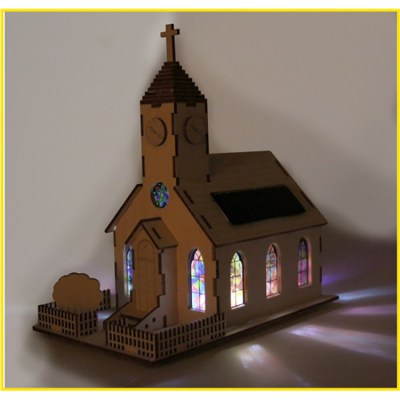 Bouwpakket - Kerk met zonnepaneel, educatief bouwpakket, educatief speelgoed, duurzaam bouwpakket, bouwpakket zonne-cellen, bouwpakket solexpert, 