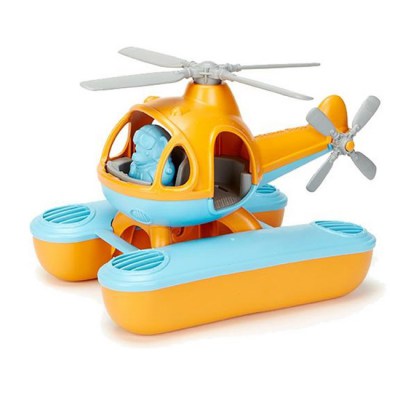 Waterhelikopter oranje - gerecycled, zeehelikopter gemaakt van 100% gerecyclede plastic, beter voor het milieu en de gezondheid van de kids, duurzaam speelgoed, speelgoed gerecycled plastic, milieubewust speelgoed, 