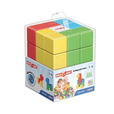 Geomag Greenline - Magicube 16 delen, duurzaam speelgoed, duurzame blokken, leerzame kubus, magische kubus, duurzaam speelgoed baby kind, 