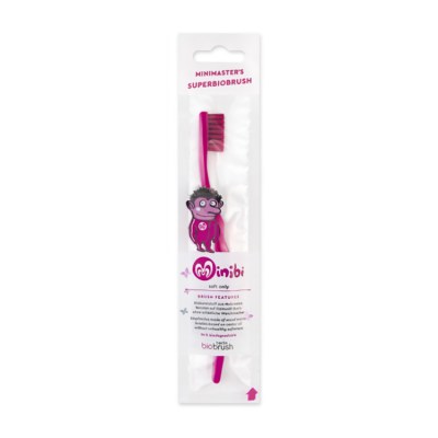 Biobrush tandenborstel kind - Pink Pink, biologisch afbreekbare tandenborstel, ecologische tandenborstel, tandenborstel kind, tandenborstel op basis van cellulose en Castor olie, biobrush,
